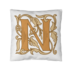 N is for Nights to Remember – Elegant Monogram Decorative Pillow