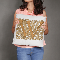 W is for Wine – Elegant Monogram Decorative Pillow