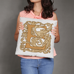 E is for Enjoy – Elegant Monogram Decorative Pillow