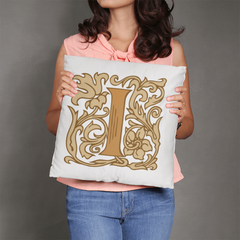 I is for Indulge – Elegant Monogram Decorative Pillow