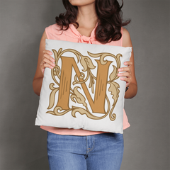 N is for Nights to Remember – Elegant Monogram Decorative Pillow