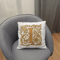 I is for Indulge – Elegant Monogram Decorative Pillow