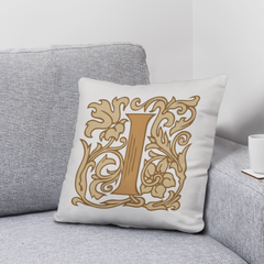 I is for Indulge – Elegant Monogram Decorative Pillow