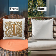 I is for Indulge – Elegant Monogram Decorative Pillow