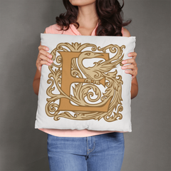 E is for Enjoy – Elegant Monogram Decorative Pillow