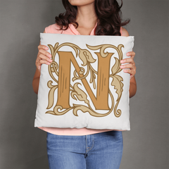 N is for Nights to Remember – Elegant Monogram Decorative Pillow