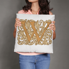 W is for Wine – Elegant Monogram Decorative Pillow