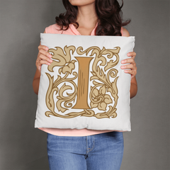 I is for Indulge – Elegant Monogram Decorative Pillow
