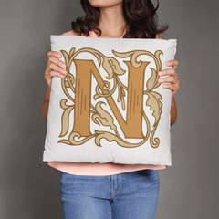 N is for Nights to Remember – Elegant Monogram Decorative Pillow