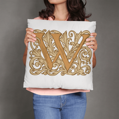 W is for Wine – Elegant Monogram Decorative Pillow