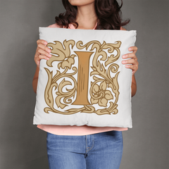 I is for Indulge – Elegant Monogram Decorative Pillow