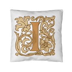 I is for Indulge – Elegant Monogram Decorative Pillow