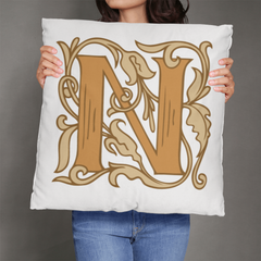 N is for Nights to Remember – Elegant Monogram Decorative Pillow