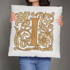 I is for Indulge – Elegant Monogram Decorative Pillow