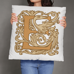 E is for Enjoy – Elegant Monogram Decorative Pillow