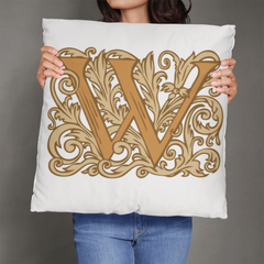 W is for Wine – Elegant Monogram Decorative Pillow