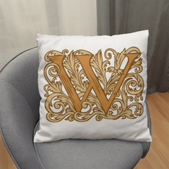 W is for Wine – Elegant Monogram Decorative Pillow