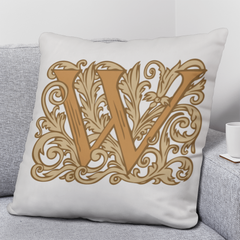 W is for Wine – Elegant Monogram Decorative Pillow
