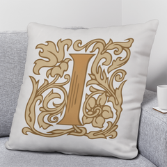 I is for Indulge – Elegant Monogram Decorative Pillow