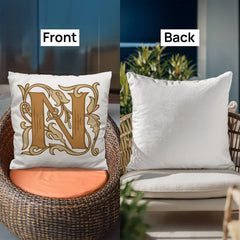 N is for Nights to Remember – Elegant Monogram Decorative Pillow