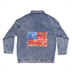 Women's Vintage Flag Denim Jacket