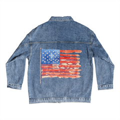 Watercolor Flag Denim Jacket