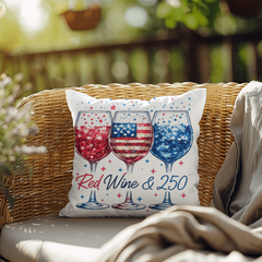 Red, Wine & 250: The Ultimate Patriotic Party Pillow 🍷✨