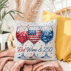 Red, Wine & 250: The Ultimate Patriotic Party Pillow 🍷✨