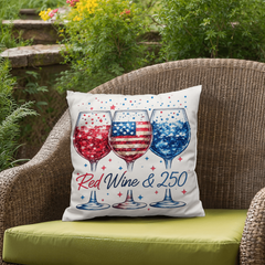 Red, Wine & 250: The Ultimate Patriotic Party Pillow 🍷✨