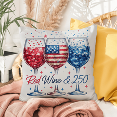 Red, Wine & 250: The Ultimate Patriotic Party Pillow 🍷✨