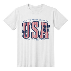 USA 250th Anniversary Patriotic Bow Tee