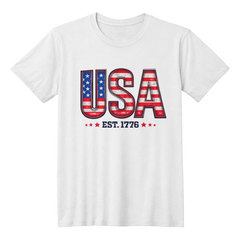 USA Flag Tee – Est. 1776 Patriotic Shirt