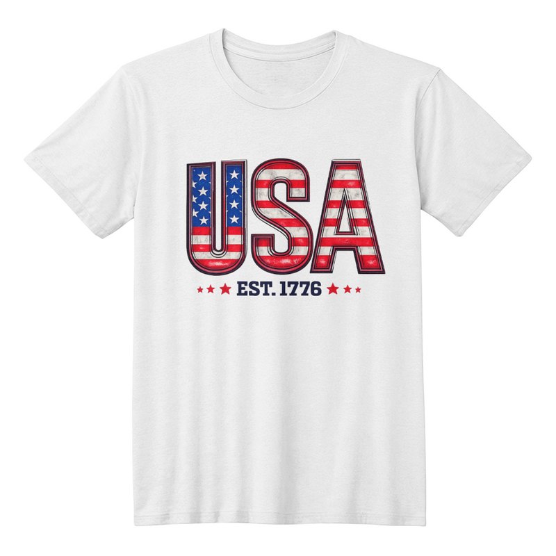 USA Flag Tee – Est. 1776 Patriotic Shirt