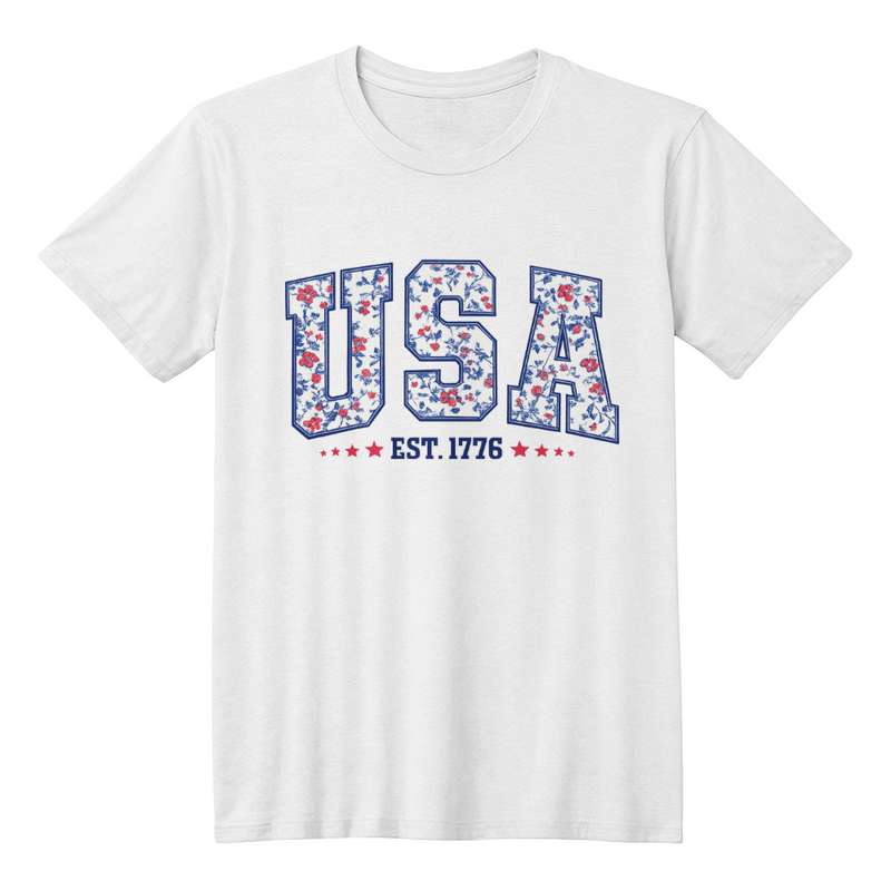 USA Est. 1776 Shirt – Floral Americana Tee 🌸