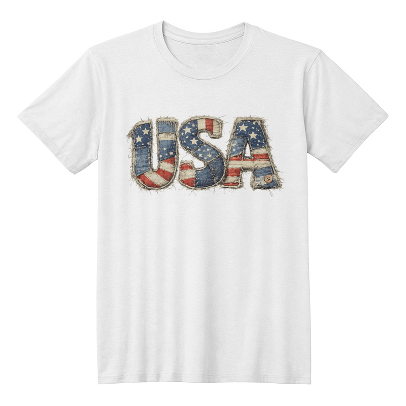 USA Vintage Patch Tee – Worn In, Proud Always 🇺🇸