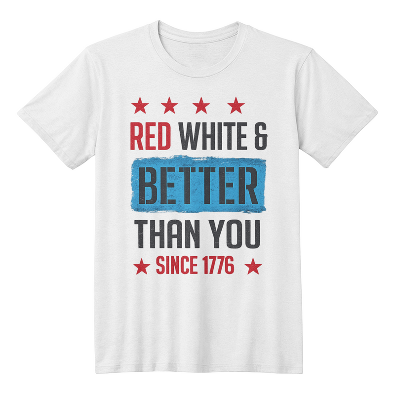 Red, White & Raised Free Tee