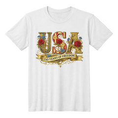 USA 250 Years of Freedom Vintage Patriotic Tee 🇺🇸🌹