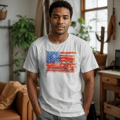 Distressed Watercolor USA Flag Tee