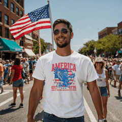 Land of the Free Eagle Patriotic Tee