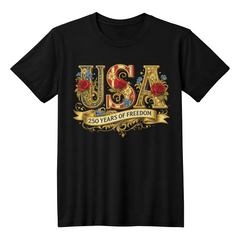 USA 250 Years of Freedom Vintage Patriotic Tee 🇺🇸🌹