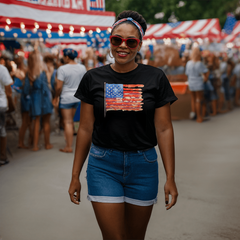 Distressed Watercolor USA Flag Tee