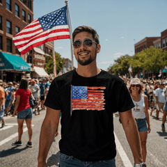 Distressed Watercolor USA Flag Tee