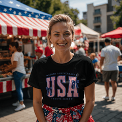USA 250th Anniversary Patriotic Bow Tee