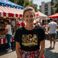 USA 250 Years of Freedom Vintage Patriotic Tee 🇺🇸🌹