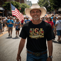 USA 250 Years of Freedom Vintage Patriotic Tee 🇺🇸🌹
