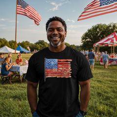 Distressed Watercolor USA Flag Tee
