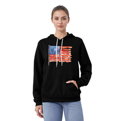 Distressed Watercolor USA Flag Hoodie