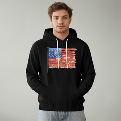 Distressed Watercolor USA Flag Hoodie