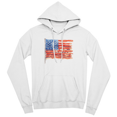 Distressed Watercolor USA Flag Hoodie