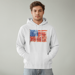 Distressed Watercolor USA Flag Hoodie